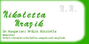 nikoletta mrazik business card
